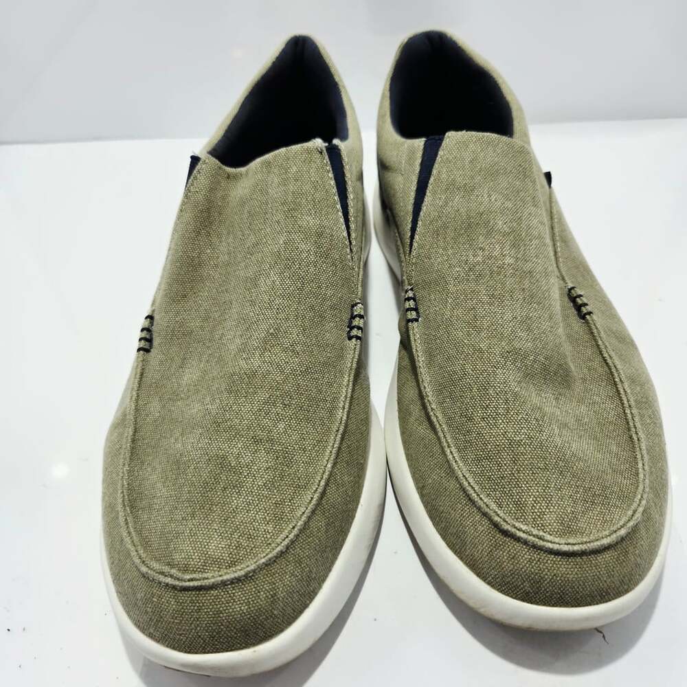 OrthoComfoot Loafers Size 14 Khaki Canvas Slip-on Shoes